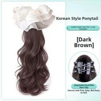 with Grab Clip Ballet Skirt Scrunchie Hair Piece Synthetic Long Wavy Layered Ponytail  Daily Use tamsiai ruda spalva