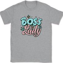 Boss Lady T-Shirt Mens Womens Tees Top Funny The Office Humor Gift Joke Novelty Text Graphic Tee L