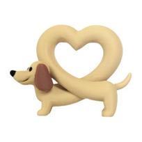 Dachshund Dog Heart Figurine 3D Printed Cute Dog Statue for TV Cabinet Table Shelf Decor Romantic Pet Memorial Gifts for Dog Lovers 1pc