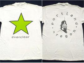 Vintage Everclear 1995 Portland Oregon Lime Green Star Logo Concert T-Shirt Eve L