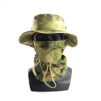 Sunscreen Balaclava Boonie Hat Wide Brim Sun Hat Camouflage Caps Mask Set  Outdoor 02