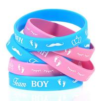 36Pcs Gender Reveal Bracelets Team Boy Silicone Wristbands Team Girl Rubber·