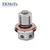 Magnetinis CNC alyvos išleidimo kaiščio varžtas, skirtas Kwasaki ER4N ER6N ER6F Z1000 Z650 Z250 Z750 Z800 ZR750 ZX6R 7R 10R ZX11 12R 14R KLX125 110 sidabras