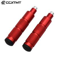 Motorcycle Bike ATV Scooter Dirt Bike M8 CNC Aluminum Footrests Foot Pegs Pedals For KTM Yamaha Suzuki Kawasaki Honda Universal raudona