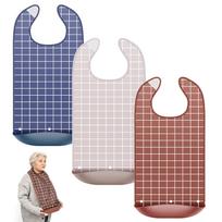 3Pcs Adult Bibs Mealtime Bib Elderly Feeding Soft Towel Cloth Clothing Stain Resistant Protectors for Adult Men and Women
