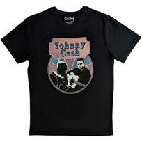Johnny Cash Unisex T-Shirt: Walking Guitar & Front On (Large) 4XL