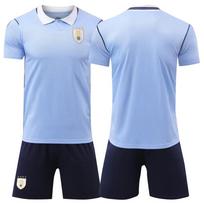 2026 World Cup Uruguay main and guest football jersey set quick-drying men's new cross-border jersey short-sleeved jersey summer children's size 16/height 95-105cm