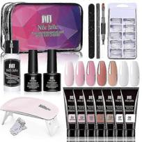 Polygel Nail Kit With Uv Light Quick Nail Extension Gel Builder Professional Easy Polygel Kit For Starter And Nail Technician