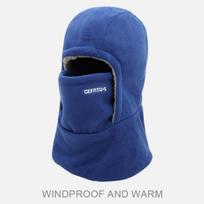 Fleece Balaclava Cycling Cap Cold-proof Windproof Warm Hood And Hat Thicken Thermal Ski Windproof Cap Women Men mėlyna