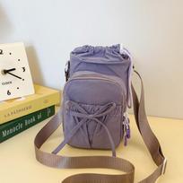 Bowknot Water Bottle Sling Bag Adjustable Crossbody Sports Bottle Bag Gym Bottle Bag  Travel violetinė