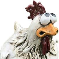 Spooky Fence Decoration Chicken Spoof Rooster Patio Decorative Ornament Resin Crafts Gardening Garden Decoration
