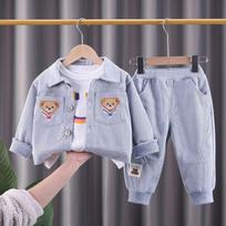 Spring and Autumn Suits, Two-piece Suits for Boys and Babies, 0-5 Years Old, Infants and Children, Children's Clothes, Casual 120 mėlyna