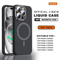 Skysto silikono magnetiniai telefono dėklai, skirti iPhone 17 16 15 13 12 Pro Max, Magsafe įkrovimui, apsaugantis kameros stiklą iPhone 16 Pro Max juoda