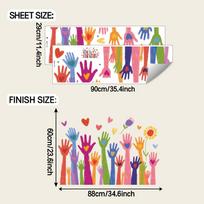 Creative Oil Painting Heart Palm Print Flower Children's Room Bedroom Beautification Wall Stickers