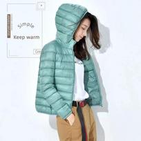 Hooded Cotton Coat For Women Lightweight Slim Fit Quilted Jacket Female Casual Outerwear With Stand Collar 4XL