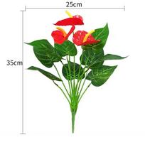 35/50CM Artificial Red Palm Plastic Big Herb Plant Artificial Palm Fronds Fake Plants Living Room Bedroom Decor