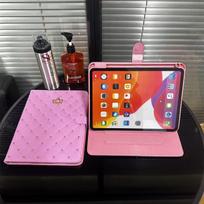 2024 Crown Leather iPad Air 11 Case with Pen Slot, compatible with Air 4/5 and 10th Gen Tablet. iPad 10th Gen - 10.9 inch rožinė