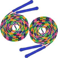 9.2 FT Long Jump Rope (2 PACK), Double Dutch Soft Beaded Skipping Rope compatible with Kids and Adults (Blue)