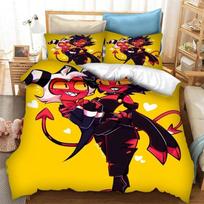 Cartoon Helluva Boss Striker Duvet Cover Pillowcase Bedding Set for Kids Girl Boys Bedroom Gift Single Double Large Size 135X200cm