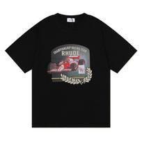 Summer Men Women Formula 1 Racing GRAN PRIX CIRCUIT DE MONACO Print Boxy Oversized Cotton Tee 100% Cotton T-shirt S juoda