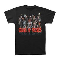 Men's Guns N Roses Cartoon 2011 Tour T-shirt Small Black M