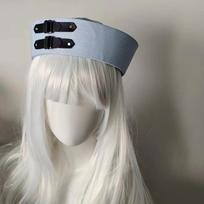 Black Leather Buckle Captain Hat Sweet Vintage Beret Cute Sailor Hat  Summer Season mėlyna