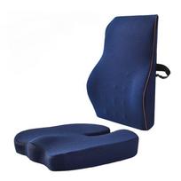 Office Sedentary Relief Set Seat Waist Cushion Chair Back Pillow Ergonomic Comfortable Lumbar Support Essential Aid suit mėlyna