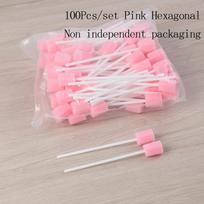 100pcs Disposable Oral Care Sponge Swab Tooth Cleaning Mouth Swabs With Stick.·