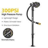 WEST BIKING 300PSI Bicycle Air Pump High Pressure MTB Bike Shock Pump With Schrader Presta Valve Gauge for Front Fork Rear Parts Pump