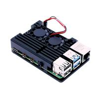 Raspberry Pi 4 Aluminum Case With/Without Dual Cooling Fan Metal Shell Black Enclosure For Rpi Raspberry Pi 4B with fan