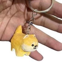 Hand Carved Carved Dog Pendant Akita Husky Dog Keyring Creative Wood Carved Keychain  Bag Charm Akita