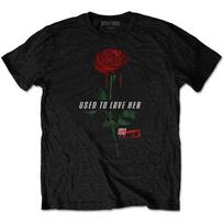Guns N Roses T Shirt Used to Love Her Rose Band Logo Official Mens Black M 3XL