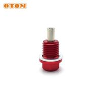 OTOM For YAMAHA XT350 XT600 M14x1.5 New Chrome Aluminum Magnetic Oil Drain Bolt Oil Sump Drain Plug Nut Motorcycle Accessories raudona