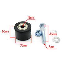 1pc Motorcycle Chain Tensioner Roller Guide 8mm Pulley Wheel Slider With Bolt Gasket For YFZ 350 Car Maintenance Accessories