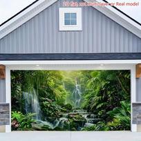 2D Rainforest Waterfall Garage Door Cover for Nature & Garden-Inspired Events 47.2x31.5inch/120*80cm