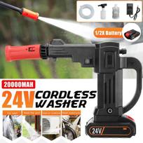 24V Washing Guns Water Hose Cleaning W/ 1/2pcs Battery High Pressure Washer Electric Cordless Car Cleaner 1 x Battery