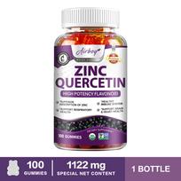 Gummies rich in zinc and quercetin, all-natural, nutritional supplement, suitable for adults. 100*1