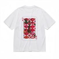 Women's T-Shirt Mens Womens Tees Top With Chess Queen and Whimsical Cat Graphic Unisex White Cotton Top XL