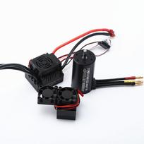 Atsparus vandeniui 3670 2650KV bešepetis variklis 120A bešepetėlis ESC su aušintuvo aušinimo ventiliatoriaus deriniu, skirtas 2650KV juoda