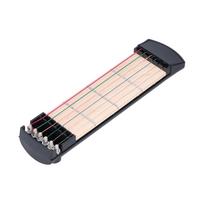 Kišeninė gitara, praktikos įrankis, 6 spalvingos stygos, grifas, nešiojamas, pradedančiųjų akordų treniruoklis, 4 skirsniai