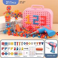 Imituotas atsuktuvas įrankių dėžė elektrinis gręžtuvas „pasidaryk pats“ rankinis išmontavimas elektrinis grąžtas, dėlionė berniukams ir vaikiški žaislai