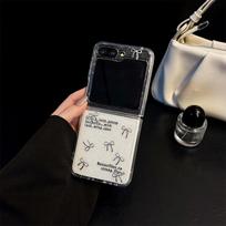 Ins Style High-end Phone Case for Samsung Zflip6 Foldable Screen Flip Zflod5 Glitter Bow W24 For  Samsung ZFlip3