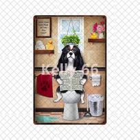 [ Kelly66 ] Pet Cavalier King Charles Spaniel Bath Shap Dog Art Tin Metal Sign Home Pub Bar Decor Painting 20*30 CM Size Dy223 20x30cm（7.8x11.8inch）