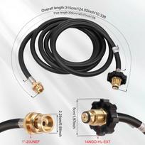 10FT Propano adapterio žarna 1 svaro į 20 svarų Adapteris Konvertuoja dujų žarną Sandarus propano šildytuvo adapteris lauko Weber Q, Coleman G