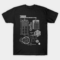 Men Black Print T-shirt Tardis No-Cut Transfer Paper Print Cotton Tshirt 4XL juoda