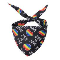 Naminių gyvūnų bandana trikampė minkšta kvėpuojanti patogi universali pasipuošimui plaunama vaivorykštės širdelių rašto šuns šuniuko katės antkaklis šalikas seilinukas naminių gyvūnų reikmenys