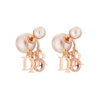 Dior logotipas raidės pakabukas Metaliniai auskarai Moteriški auskarai Rožinio aukso E1411TRICYD12P Basic Packaging-Dust Bag,F,Rose Gold