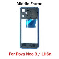 For Tecno Pova Neo 3 LH6n Middle Frame Housing Bezel With Side Button juoda