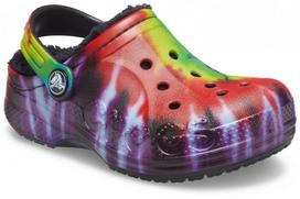 Crocs Baya Lined Tie Dye Graphic Clog Kids 207330 |C11/Eu 28-29| Multi