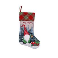 Colorful Green And Red Burlap Rudolph Christmas Stockings For Seasonal Celebrations raudona